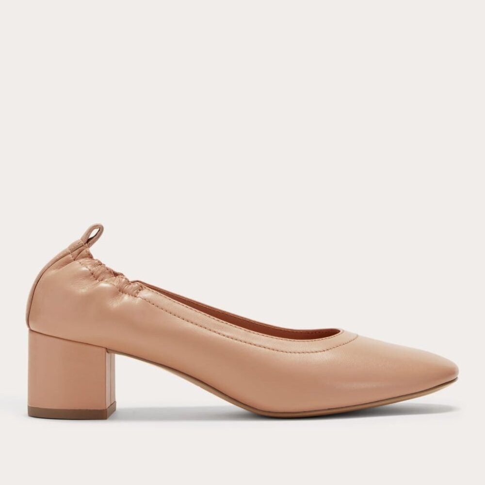 Everlane Pump Heel in Blush Tan, Size 9, Leather